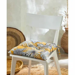 Galette de chaise imprimé tropical - lot de 2