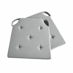 Galette de chaise unie carrée coton - lot de 2