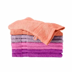 Gant de toilette camaïeu parme - lot de 8