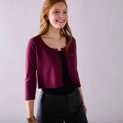 Gilet boléro boutonné, toucher doux