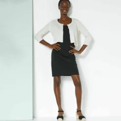 Gilet boléro boutonné, toucher doux