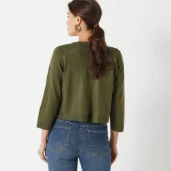 Gilet boléro boutonné, toucher doux