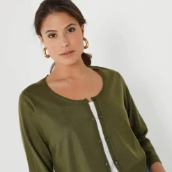 Gilet boléro boutonné, toucher doux