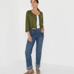 Gilet boléro boutonné, toucher doux