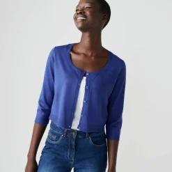 Gilet boléro boutonné, toucher doux