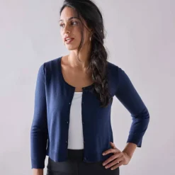 Gilet boléro boutonné, toucher doux
