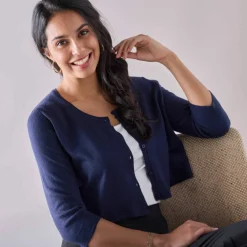 Gilet boléro boutonné, toucher doux