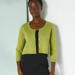Gilet boléro boutonné, toucher doux