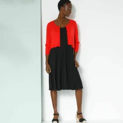 Gilet boléro boutonné, toucher doux