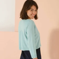 Gilet boléro boutonné, toucher doux