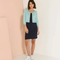 Gilet boléro boutonné, toucher doux
