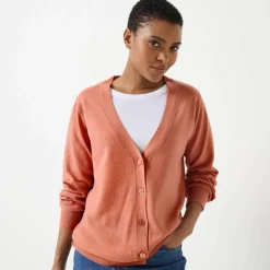 Gilet boutonné col V, laine d'agneau