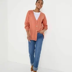 Gilet boutonné col V, laine d'agneau