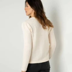 Gilet boutonné maille fantaisie