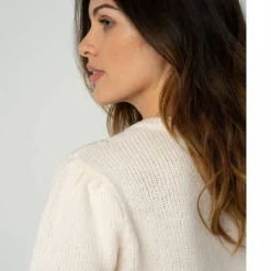 Gilet boutonné maille fantaisie