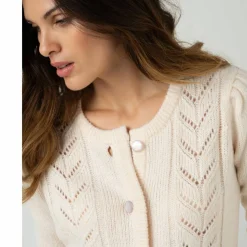 Gilet boutonné maille fantaisie