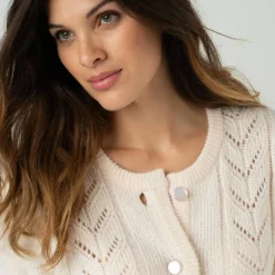 Gilet boutonné maille fantaisie