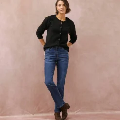 Gilet boutonné, maille moelleuse en laine mélangée
