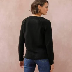 Gilet boutonné, maille moelleuse en laine mélangée