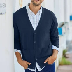 Gilet boutonné manches longues
