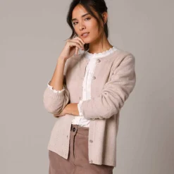Gilet boutons fantaisie, toucher doux