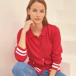 Gilet col polo, coton mélangé