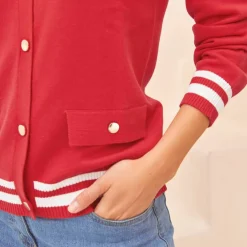 Gilet col polo, coton mélangé