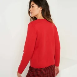 Gilet col V boutonné base asymétrique