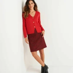 Gilet col V boutonné base asymétrique