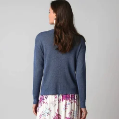Gilet fine maille et fil brillant, manches longues