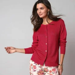 Gilet fine maille et fil brillant, manches longues