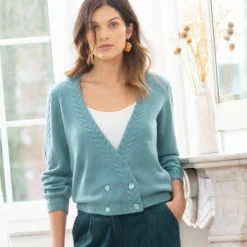 Gilet forme cache-coeur toucher doux