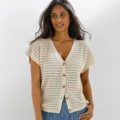 Gilet loose en maille fantaisie