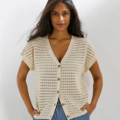 Gilet loose en maille fantaisie