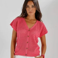 Gilet loose en maille fantaisie