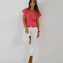 Gilet loose en maille fantaisie
