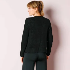 Gilet maille fantaisie boutons dorés vieillis