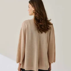 Gilet manches 3/4 maille brillante