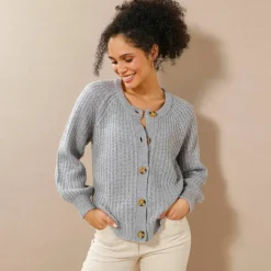 Gilet moelleux en maille anglaise
