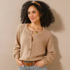 Gilet moelleux en maille anglaise