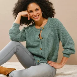 Gilet moelleux en maille anglaise