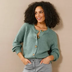 Gilet moelleux en maille anglaise