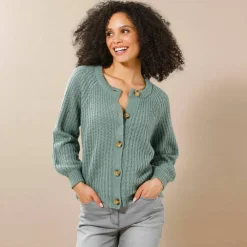 Gilet moelleux en maille anglaise