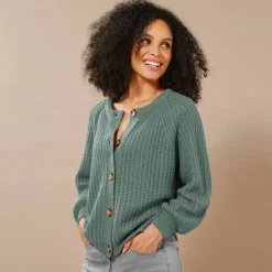 Gilet moelleux en maille anglaise