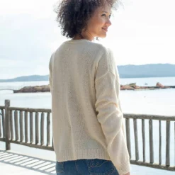 Gilet ouvert, laine et mohair mélangés