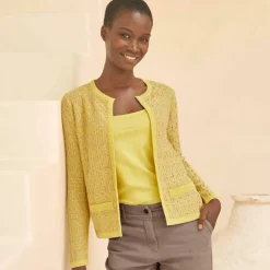Gilet paletot, maille moulinée