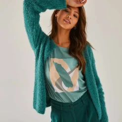 Gilet paletot Spécial Petites, maille poilue