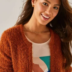 Gilet paletot Spécial Petites, maille poilue
