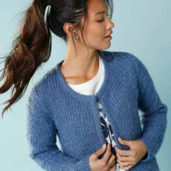 Gilet paletot Spécial Petites, maille poilue