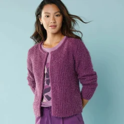 Gilet paletot Spécial Petites, maille poilue